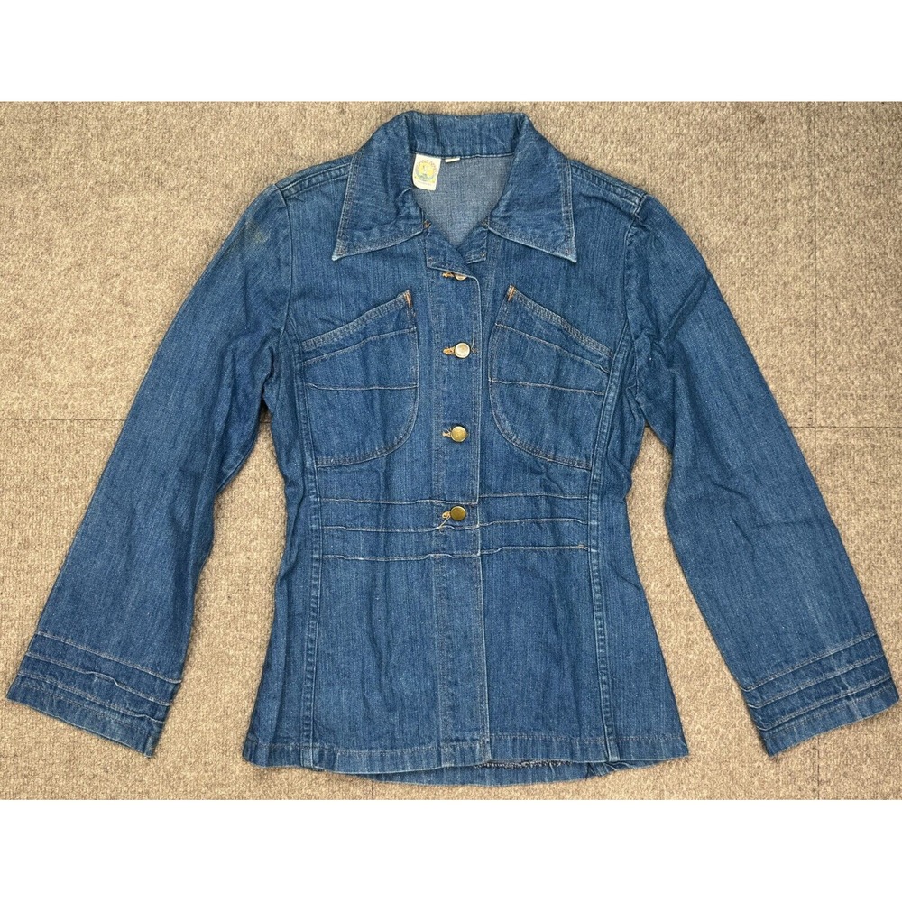 Rumble‎ Seats Rare Vtg Women's Button Up Long Sleeve Soft Denim Jacket Size M